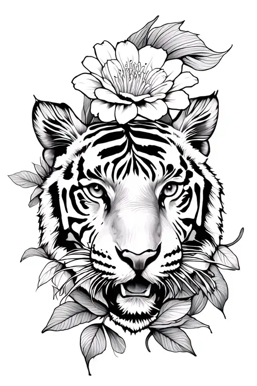 Tiger flower and fish - Variation 2
