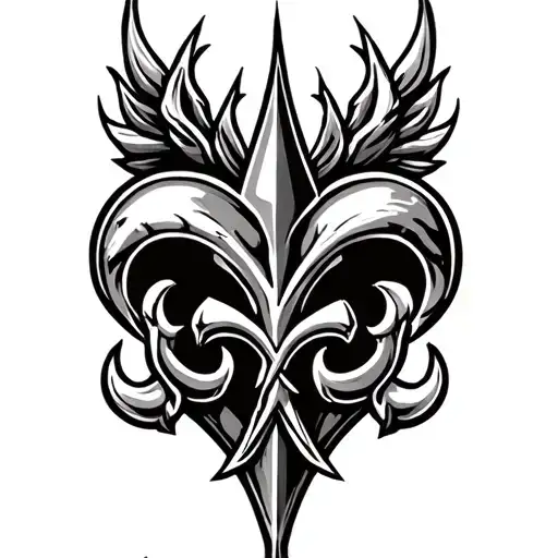 saints logo incorporated with heart - Variation 6