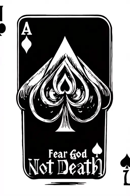 full house of cards with lettering saying fear god not death - Variation 2