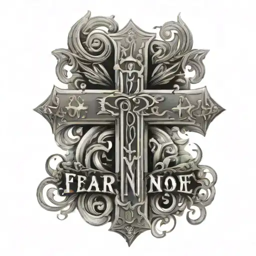 cross saying fear none trust God - Variation 3