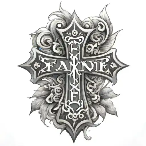 cross saying fear none trust God - Variation 4