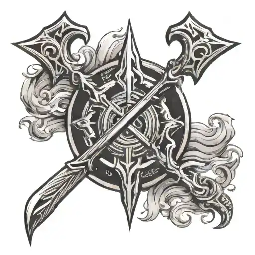 minimal poseidon's trident symbol