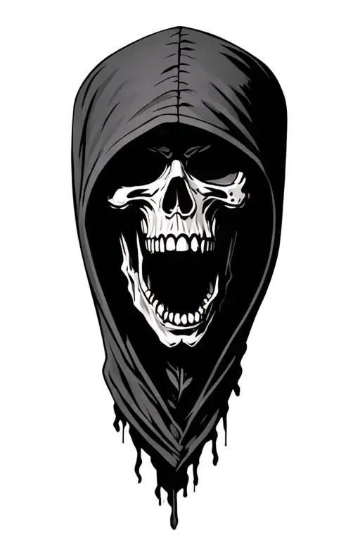 death on hood cartoon chatacter all body