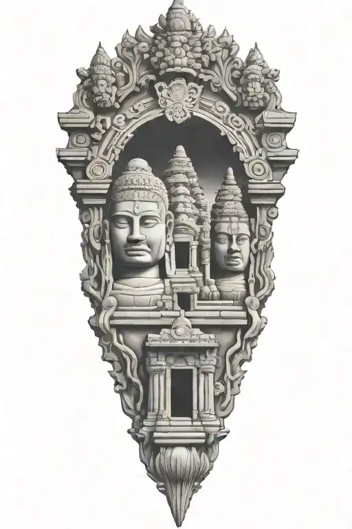 bayon temple in a frame - Variation 2