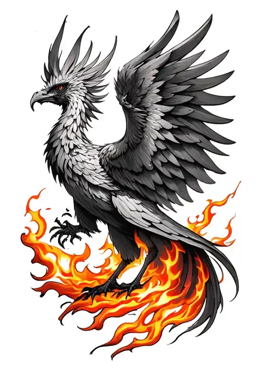 phoenix rising from flames - Variation 5