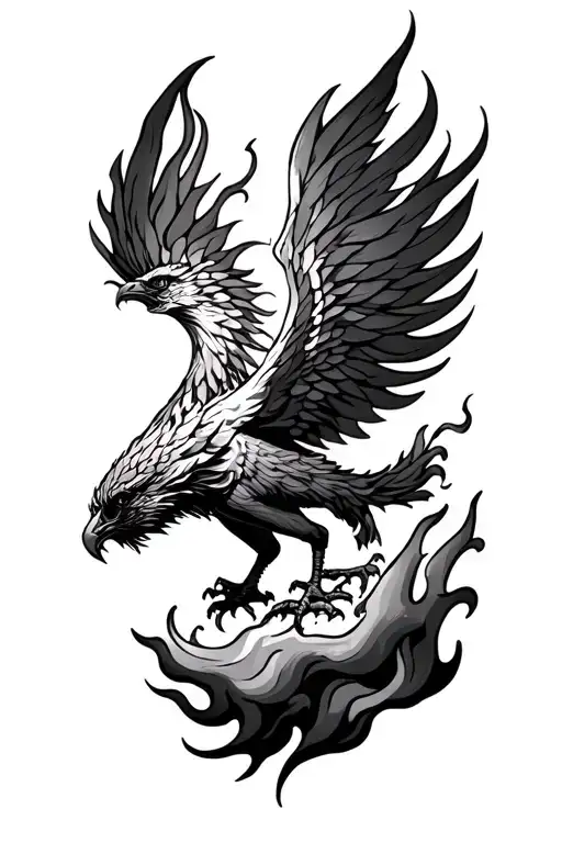 phoenix rising from flames - Variation 6