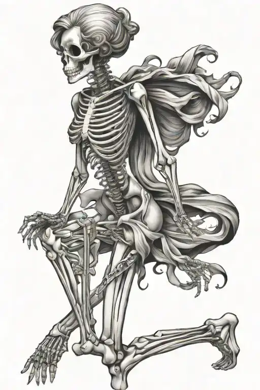 sexy woman body skeleton