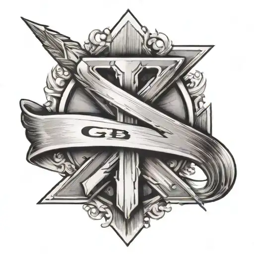 the letters GB and an up arrow - Variation 4