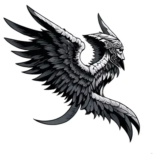 Valkyrie wings intertwined - Variation 2
