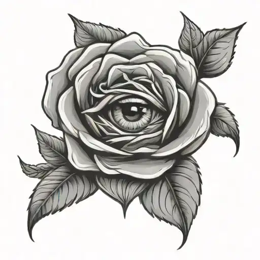 rose with eye of horus