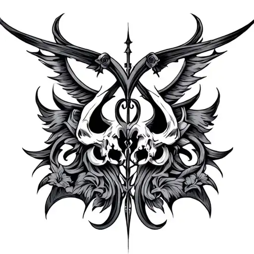 gothic sigilism twin sleeve tattoo