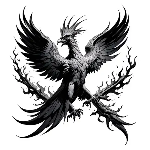 The Rising phoenix rising from the ashes - Variation 2