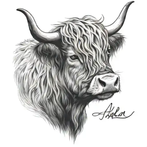 longhorn highland cow head