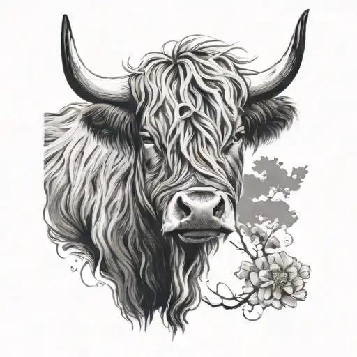 longhorn highland cow head - Variation 3