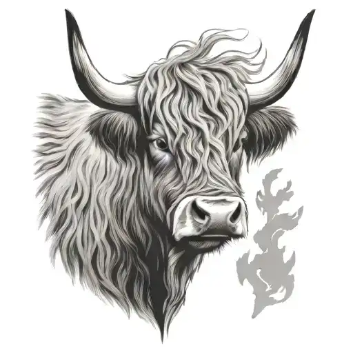 longhorn highland cow head - Variation 4