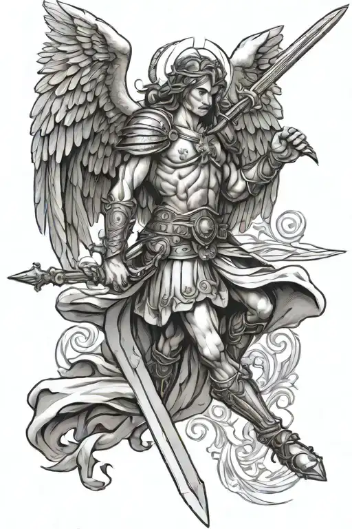 st michael wielding a sword