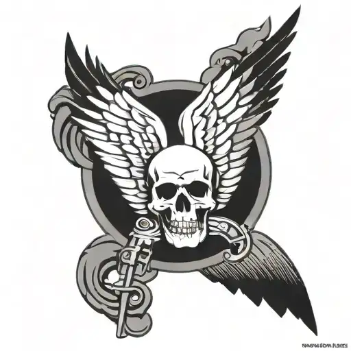 MASONRY SKULL WING BIKER - Variation 4