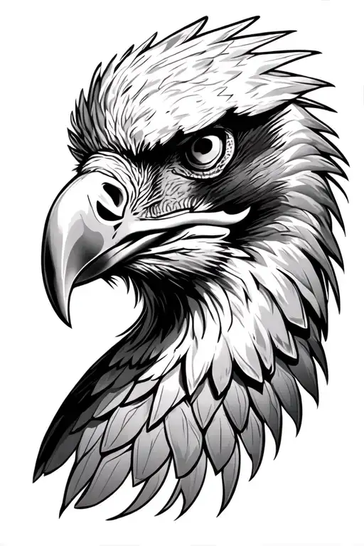 head of an eagle with rosary