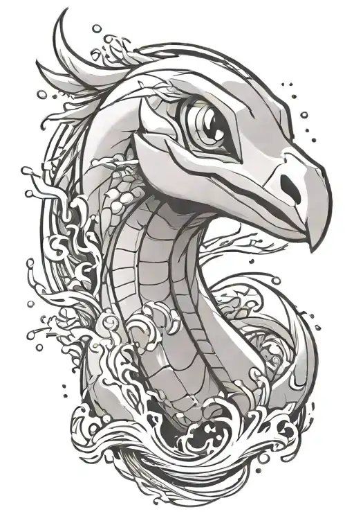 lugia pokemon face close up with water in the background - Variation 2