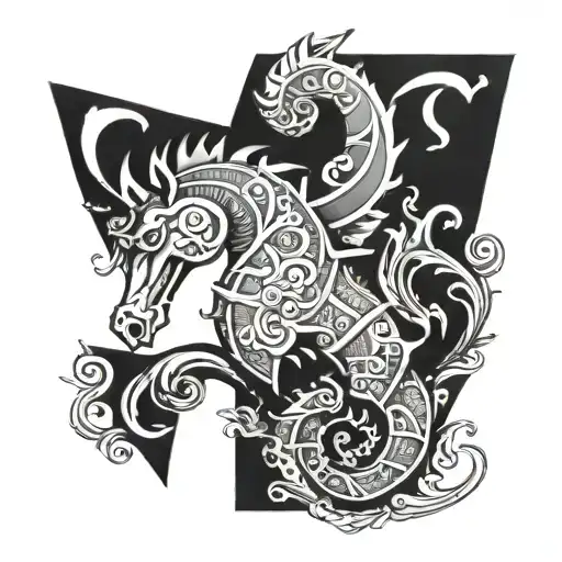 seahorse portuguese caravel square triangle circle - Variation 3