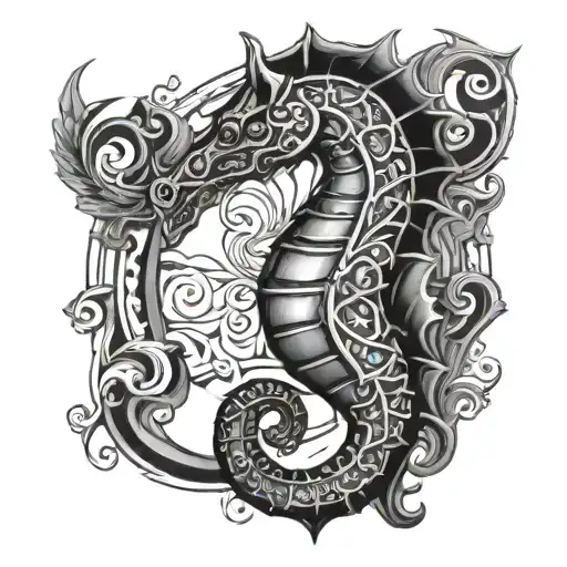 seahorse portuguese caravel square triangle circle - Variation 4