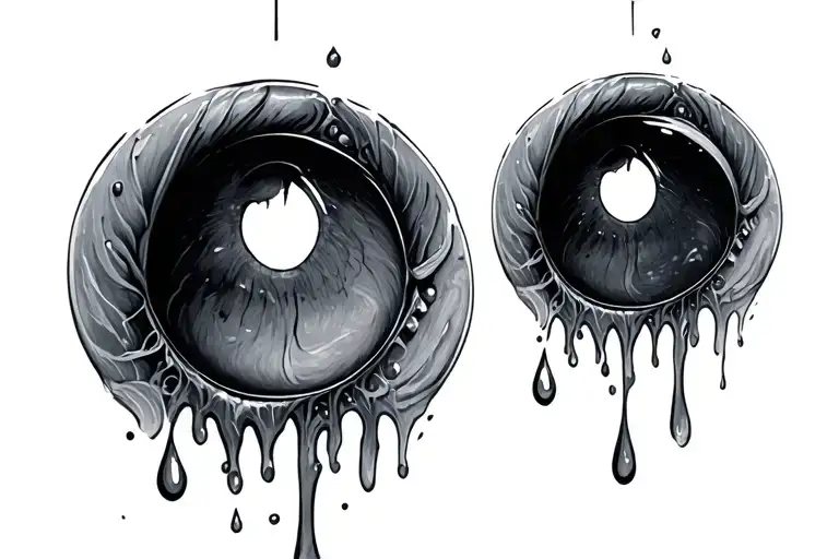 two dots shaped like tears 