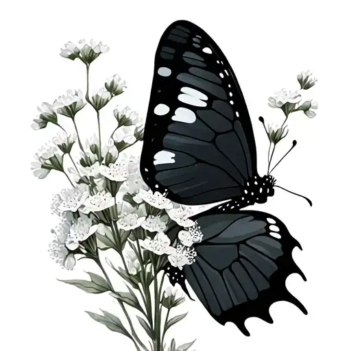 babies breath with butterfly's