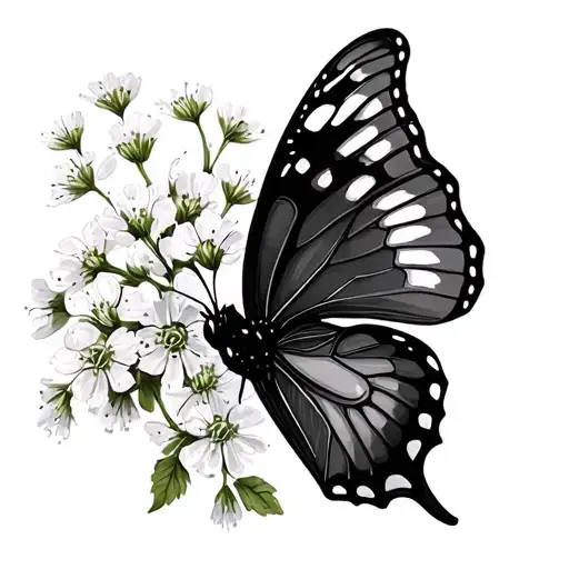 babies breath with butterfly's - Variation 2