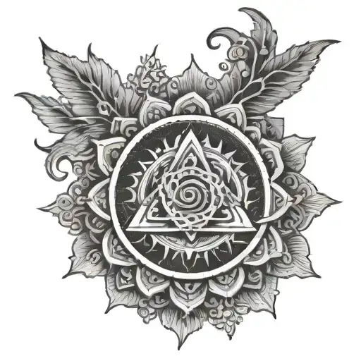 piscessign and sudarshan chakra - Variation 2