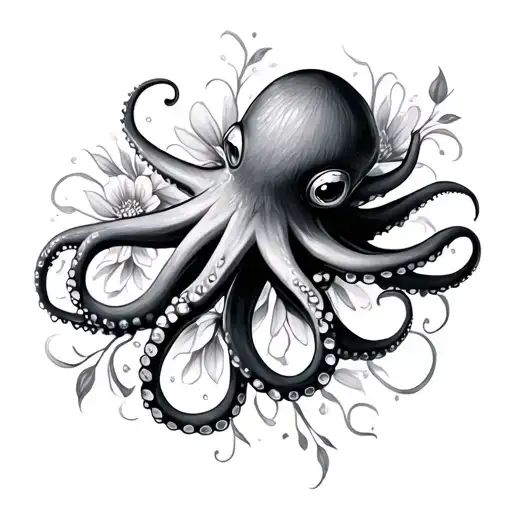 Coverup Space With octopus  flowers  - Variation 6