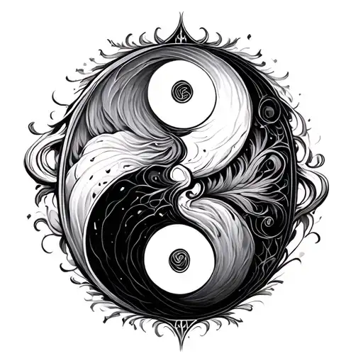 ying and yang karma symbol intertwined - Variation 2