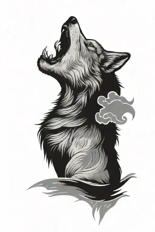 wolf howling at the moon