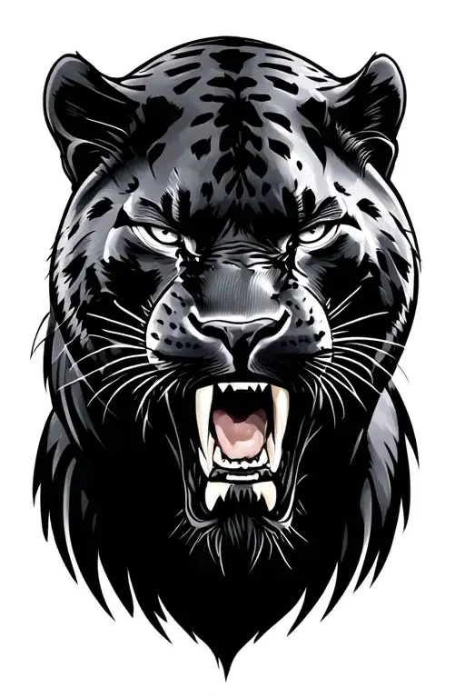 black Panther roaring