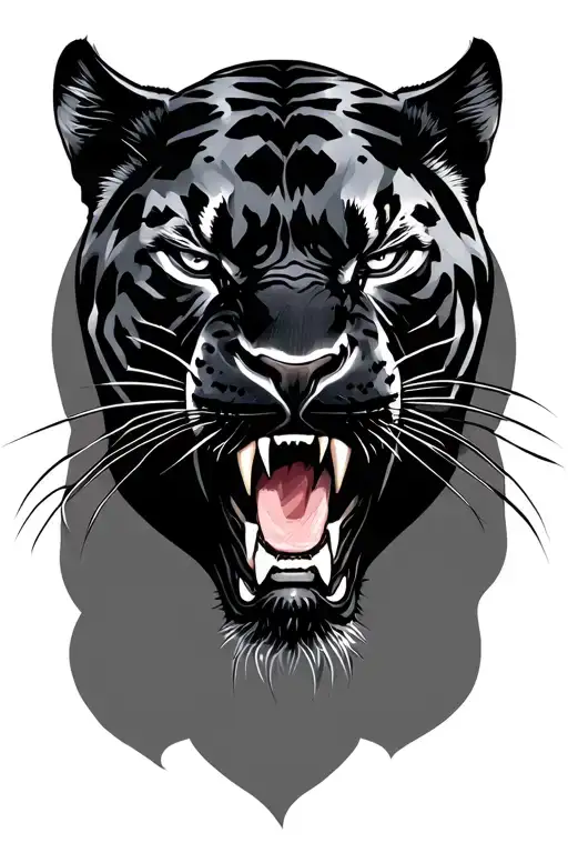 black Panther roaring - Variation 2