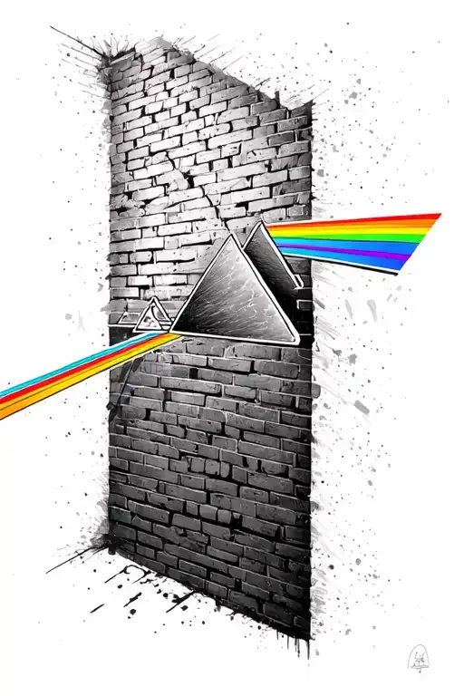 pink floyd dark side the wall bricks prism - Variation 3