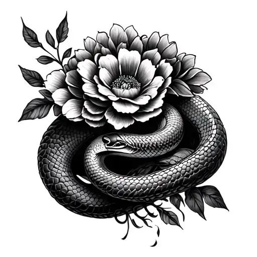 medusa snake and flower - Variation 4