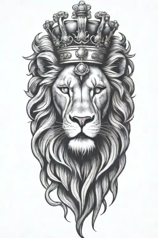 crowned lion face - Variation 5