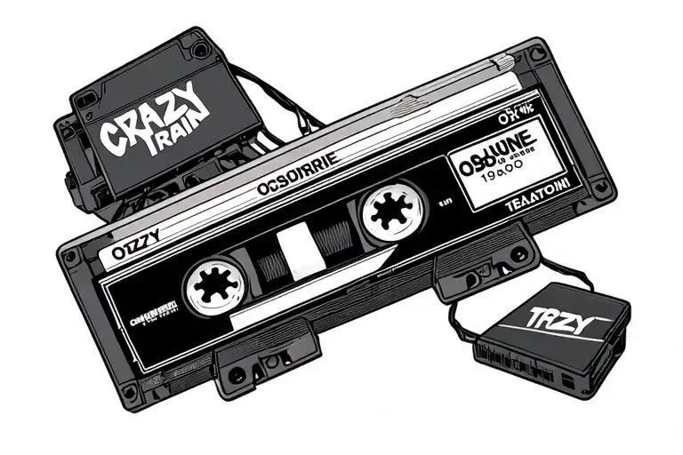 a cassette tape with crazy train, ozzy osbourne and 1980 on it