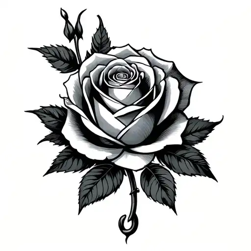 Tarot card with a rose and Gemini - Variation 2