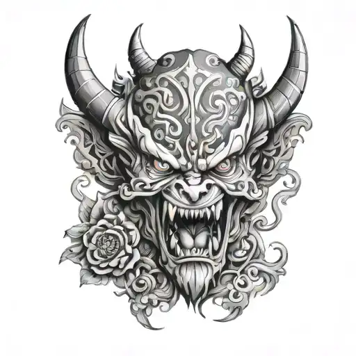 Irezumi tattoo cuello demonio