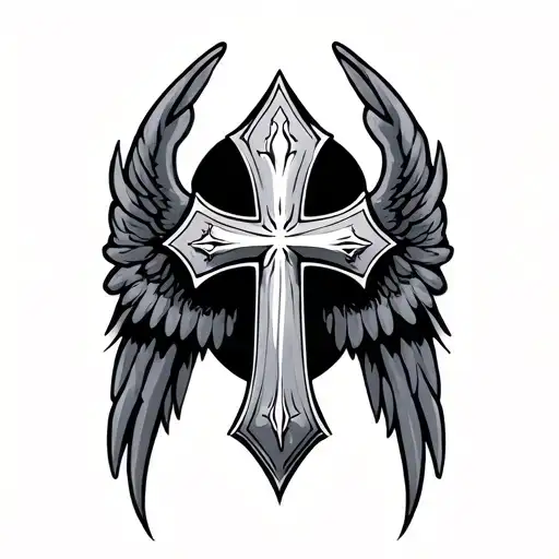 cross with wings - Variation 2